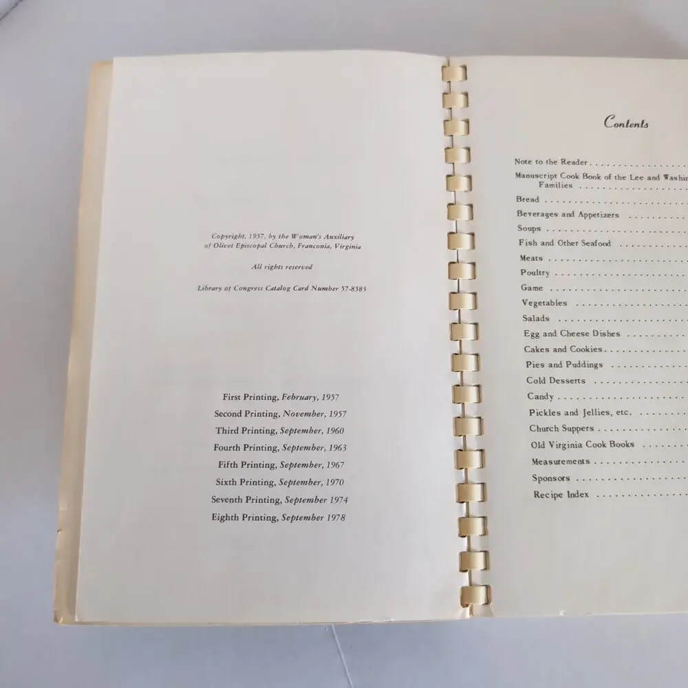 Virginia‎ Cookery Past and Present Cookbook Olivet Episcopal Church Paperback